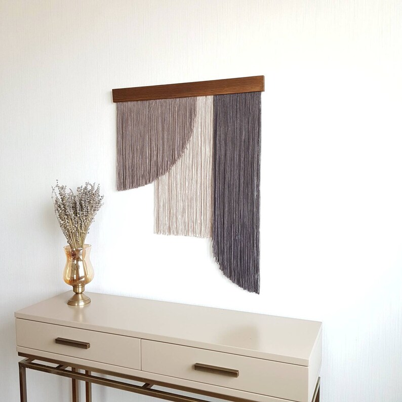 Large Fiber Tapestry Textile Art Wall Hanging Mid Century Etsy