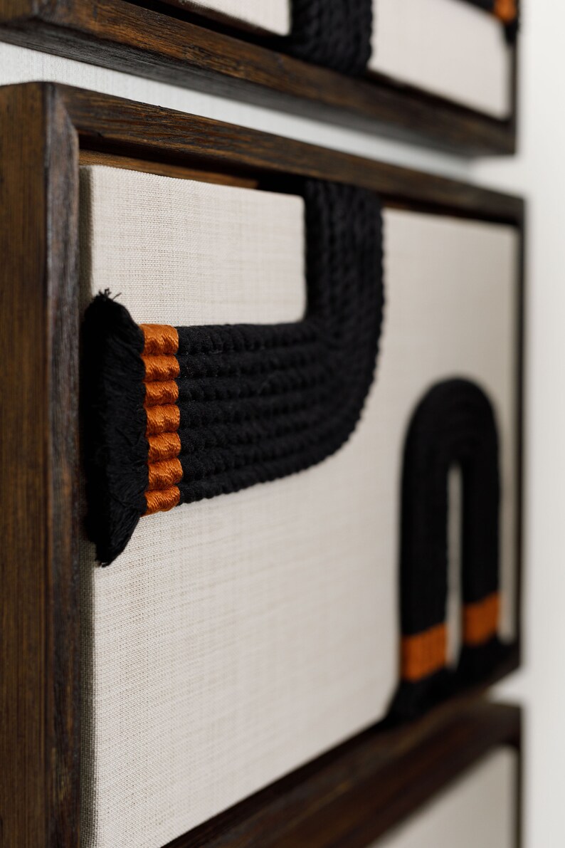 3 Frame Rope Wall Art Framed Fiber Art Minimalist Abstract Etsy