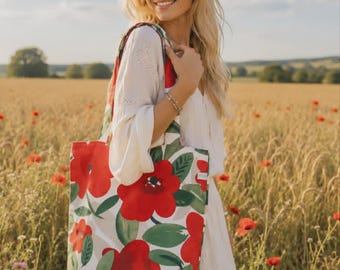 Handmade Lined Tote Bag - Fabric Tote Bag