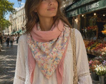 Cotton and double gauze scarf
