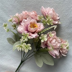 Simulated bouquet, 6 peonies, home decoration, artificial flowers