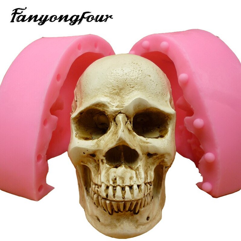 Silicone Flower Skull Mould 3D Fondant Cake Resin Mold Chocolate Candle Skeleton Silicone Flower Skull Mould 3D Fondant Cake Resin Mold Chocolate Candle Skeleton