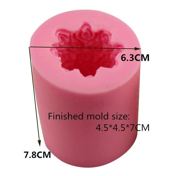 Great Mold Valentine's Day Rose Cylinder Silicone Candle DIY Mold Flower  Wedding Handmade Soap Moulds Craft Art Moulds 3D Candle Making Mold