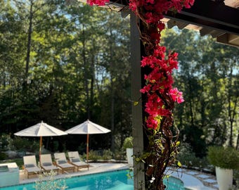 Artificial Bougainvillea decorates the courtyard, The gazebo is adorned, UV-Resistant Outdoor Decorations Large-Scale Shopping