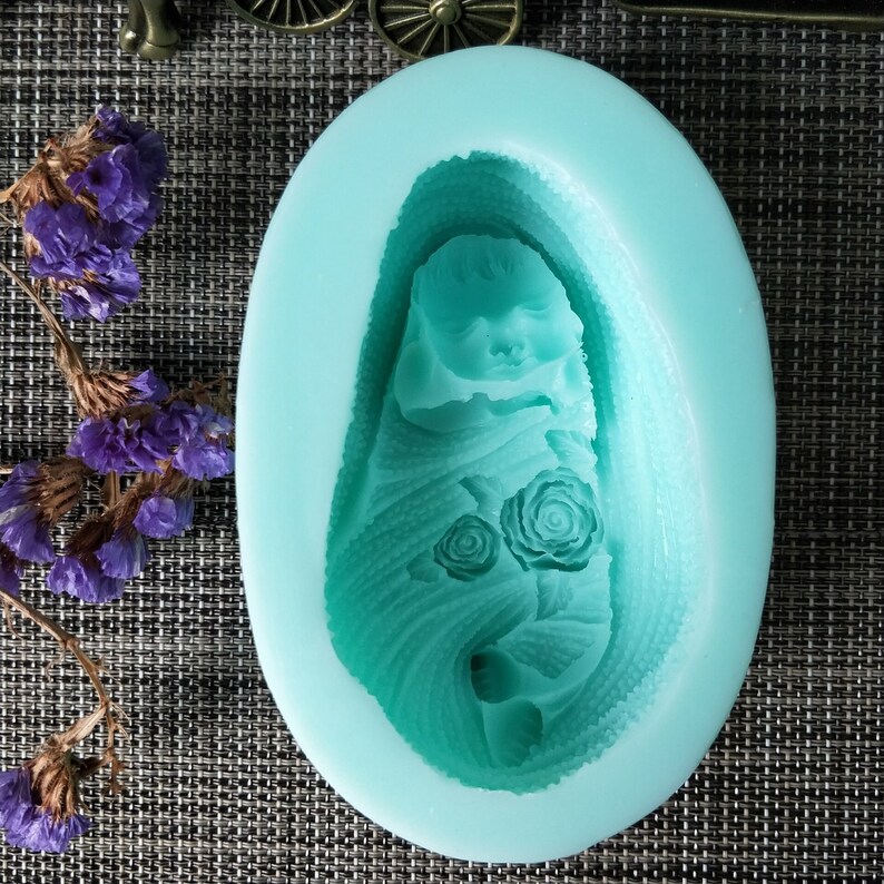 Baby Silicone Mold Rose Baby Soap Molds Gypsum Chocolate Etsy