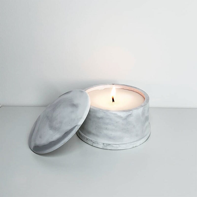 Concrete Candle Vessel Molds With Lid Molds Hexagon Wax Box Etsy