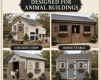 Custom Chicken Coop and Animal Barn Exterior Design Mockup for Farm or Homestead