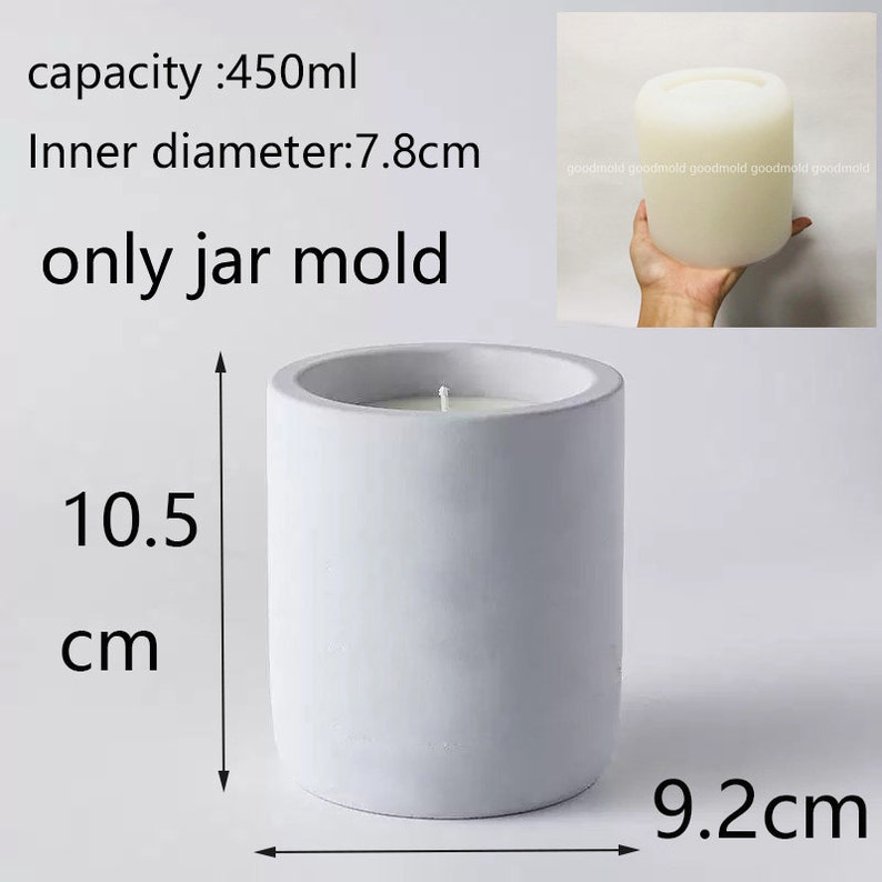 Concrete Candle Vessel Silicone Mold Simple Round Cement Etsy
