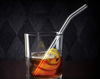 Amazing 8 pack - glass straws for hot or cold drinks - eco sustainable home bar alternative with cleaner and bag