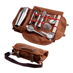 Cocktail Bartender Bag - Professional Cocktail Travel Toolkit Bag - Barware Bag - Bar accessories