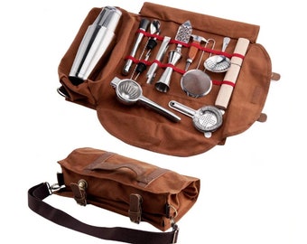 Cocktail Bartender Bag - Professional Cocktail Travel Toolkit Bag - Barware Bag - Bar accessories