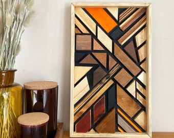 Holzbild - NEMA - Holzkunst Wandbild Wanddeko Nachhaltig Upcycling Altholz