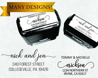 Gift From Mom to Son and Fiance Single Address Name Stamp Couples or Family Personalization 609