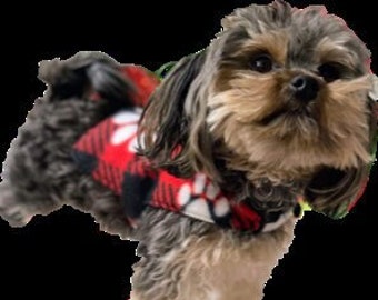 Teacup and Toy Fleece and Flannel Reversible Dog Coat