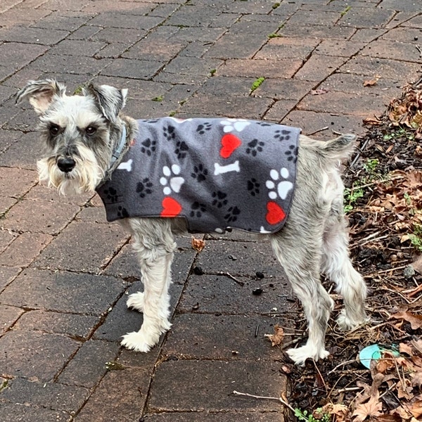 Fleece and Flannel Reversible Dog Coat