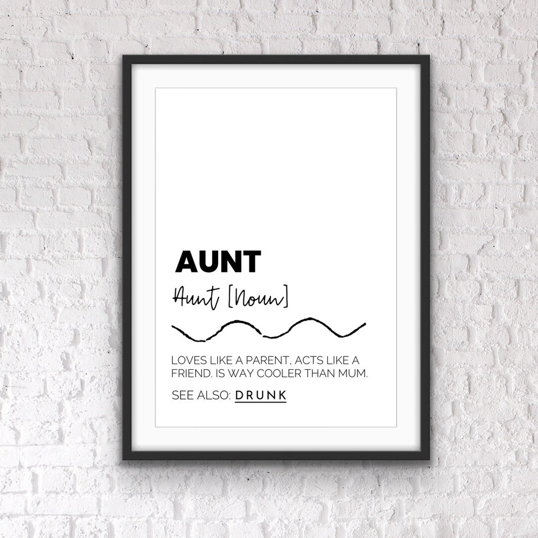 Aunt Gifts, Aunt Gift Ideas, Aunt Birthday Gift, Aunt Prints, Aunt