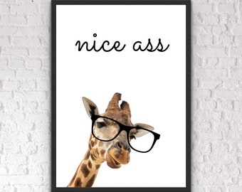 Funny bathroom print, Bathroom print, Bathroom prints, Bathroom signs, Bathroom pictures, Bathroom wall art, Giraffe prints, Fun prints