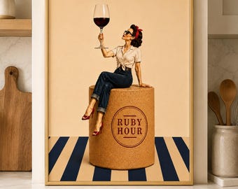 Red Wine Print | Bar Cart Decor | Kitchen Decor | Wine Lover Gift | Dining Room Wall Art | Vintage Wine Poster