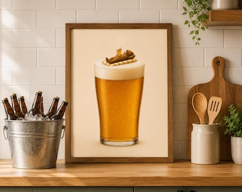 Beer Lover Print | Beer Wall Art | Bar Decor | Funny Beer Poster | Home Bar Artwork | Pub Wall Decor
