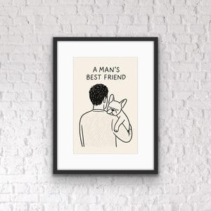 Minimalist French Bulldog Print: Modern Dog Lover Wall Art