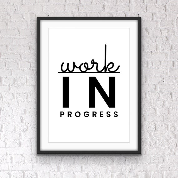 Work In Progress Office Print: Minimalist Office Decor