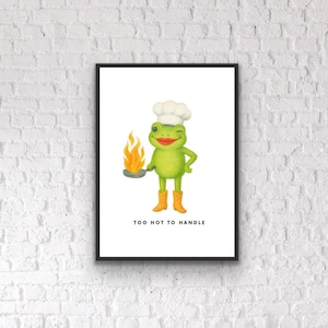 Fun Kitchen Wall Decor - Frog Walls Art - Quirky Animal Kitchen Print