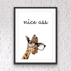 Funny bathroom print, Bathroom print, Bathroom prints, Bathroom signs, Bathroom pictures, Bathroom wall art, Giraffe prints, Fun prints image 2