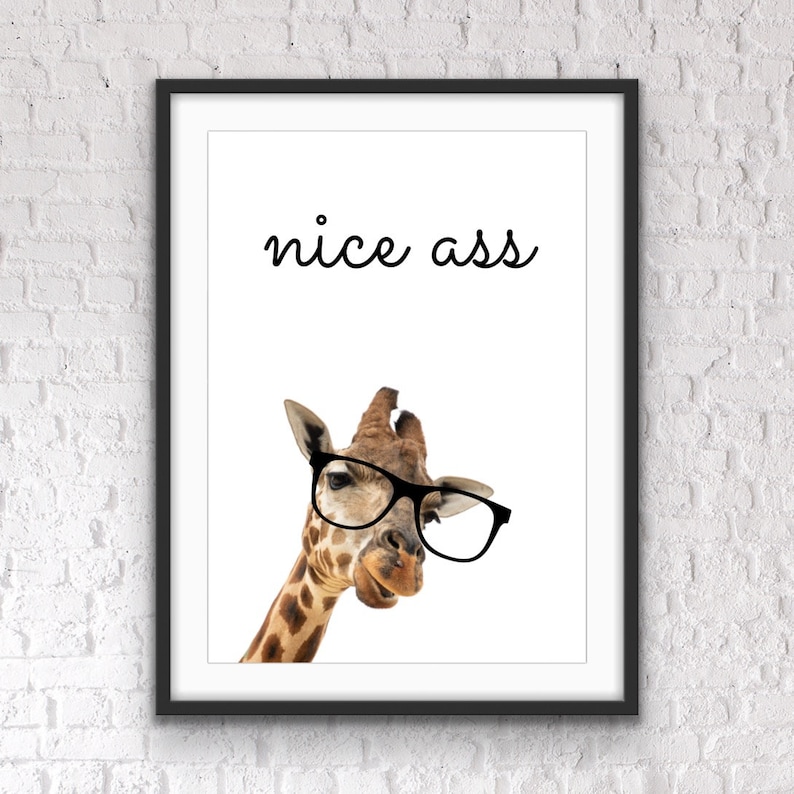 Funny bathroom print, Bathroom print, Bathroom prints, Bathroom signs, Bathroom pictures, Bathroom wall art, Giraffe prints, Fun prints image 2