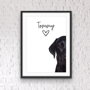 Labrador Print, Cute Dog Print, Labrador Poster Print, Labrador Gift, Cute Black Dog Print, Personalised Pet Print