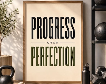 Motivational Gym Wall Art | Home Gym Decor | Neutral Wellness Print | Minimalist Typography Poster | Office Wall Art