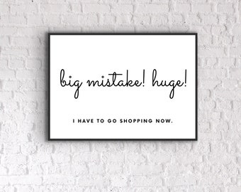 Dressing Room Print: Funny Shopping Quote Poster