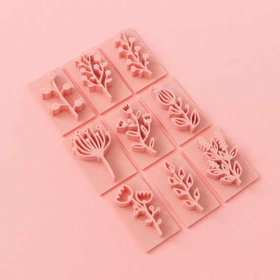 Botanical Polymer Clay Stamps, Leaf Clay Embossing Texture Stamp, Floral  Pattern Embosser, Flower Polymer Clay Tools 