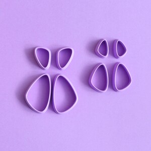 Drop Polymer clay cutters set, mirrored 3d printed cookie cutters, earring cutters, jewelry cutters, polymer clay tools, clay shape cutters