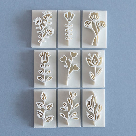 Ceramic Clay Pottery Stamp, Flower Clay Print Stamp