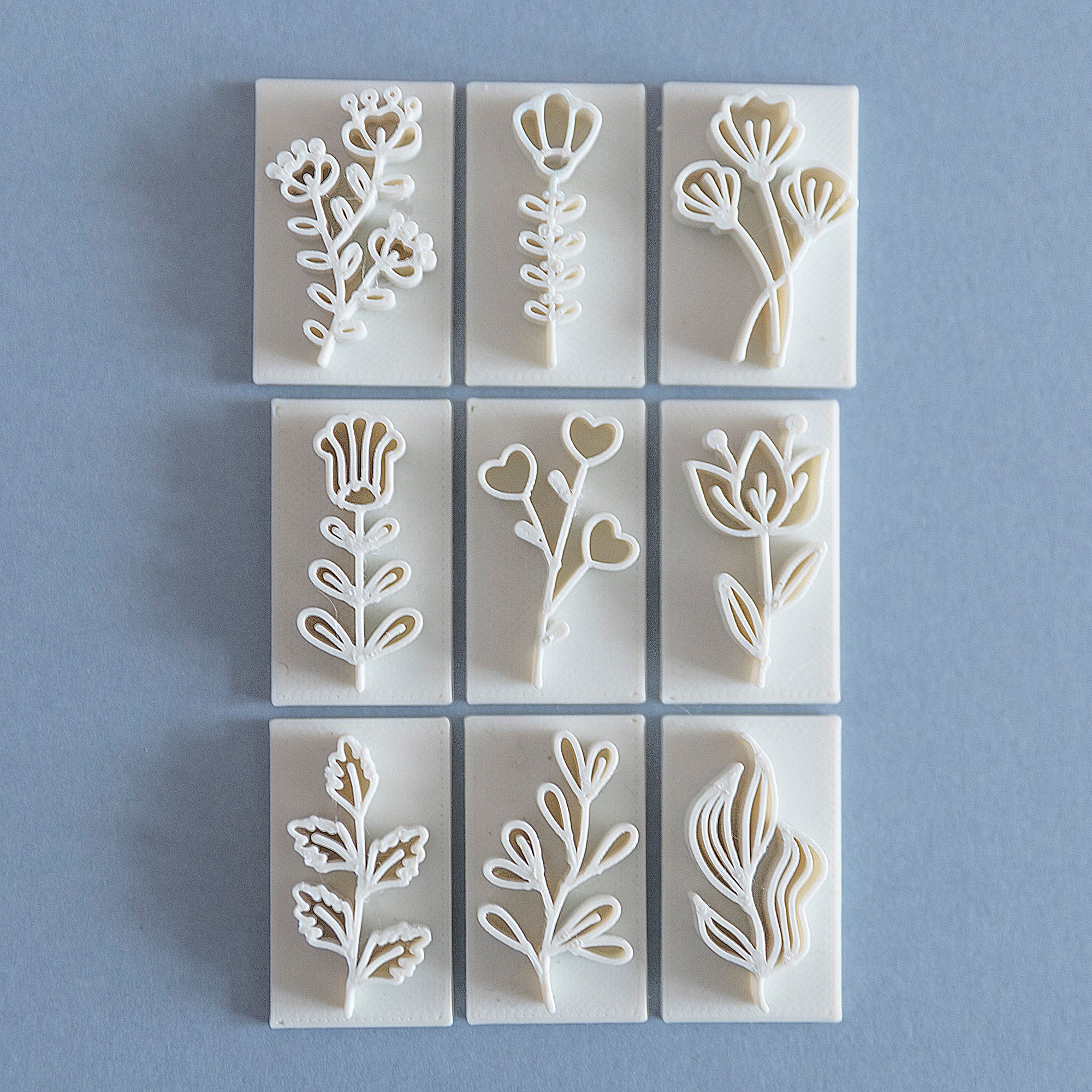 Embossing stamp for polymer clay Clover Floral texture plate