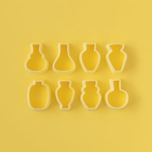 Flower vase Polymer clay cutters set, 3d printed cookie cutters, earring cutters, jewelry polymer clay tools, craft clay shape cutters
