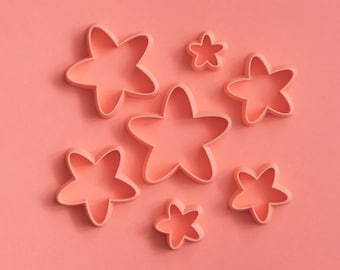 Flower Polymer clay cutters set, 3d printed cookie cutters, earring cutters, jewelry cutters, polymer clay tools, craft clay shape cutters