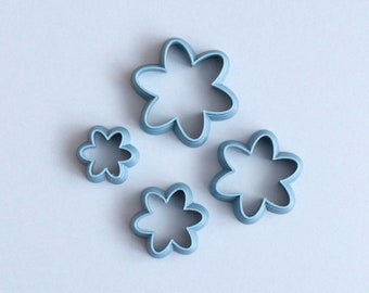 Flower Polymer clay cutters set, 3d printed cookie cutters, earring cutters, jewelry cutters, polymer clay tools, craft clay shape cutters