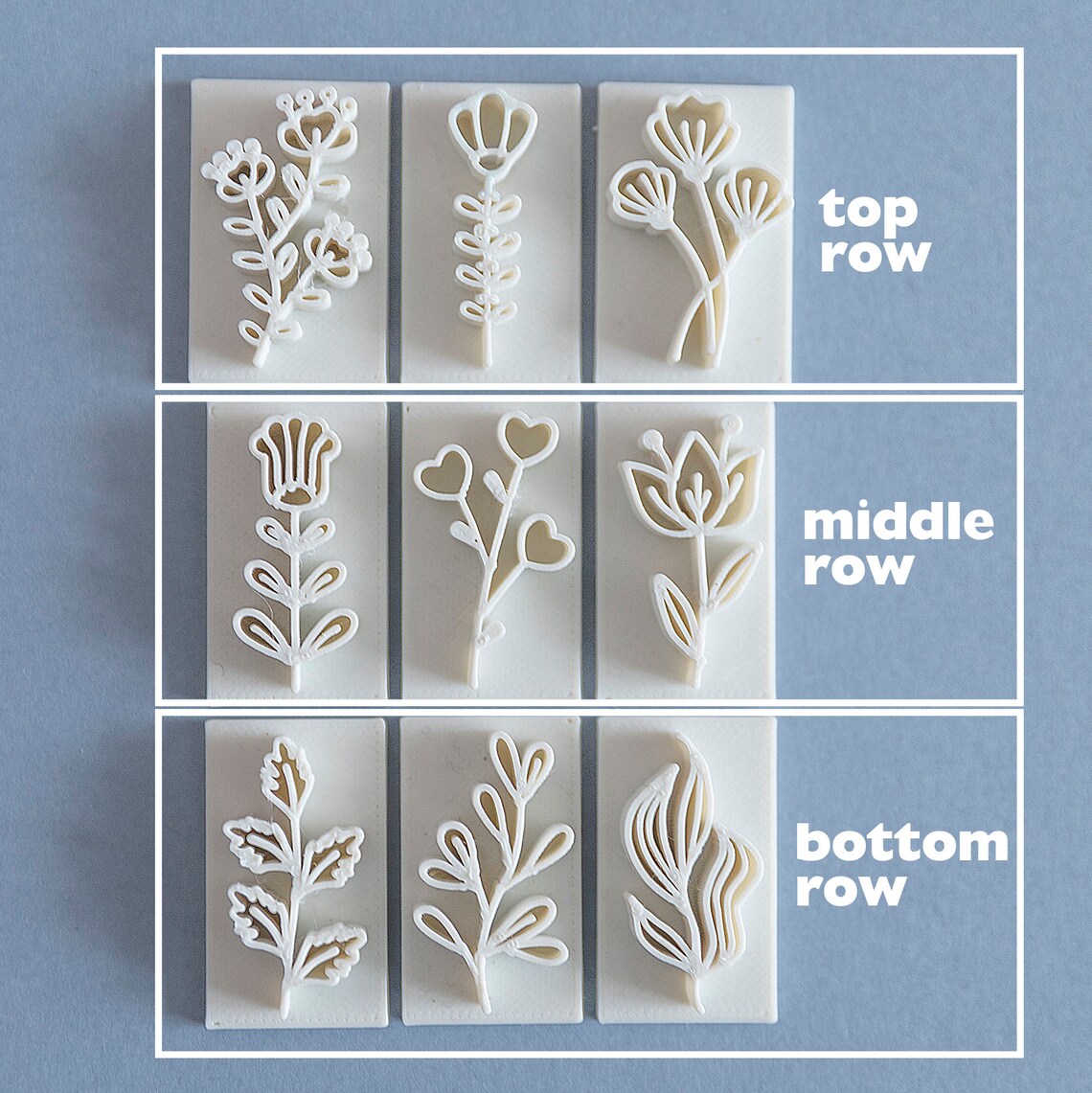 Botanical Polymer Clay Stamps Leaf Clay Embossing Texture Etsy