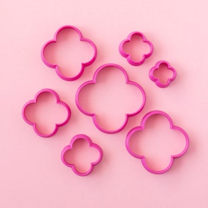 Ensemble d'emporte-pièces marocain quadrilobe en pâte polymère, emporte-pièces imprimés en 3D, emporte-pièces pour boucles d'oreilles, outils en argile polymère, emporte-pièces en forme de fleur en argile