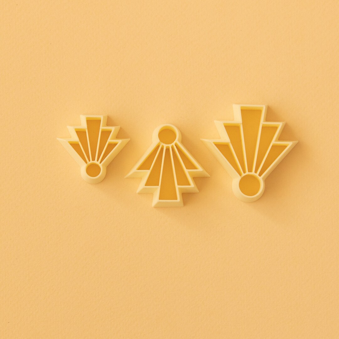 Shape Cuters Art Deco Polymer Clay Cutters Set, Embossed Shape Cutters, 3d Printed ...