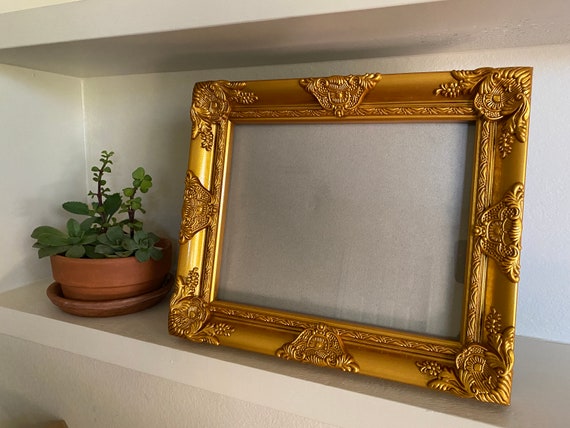 Ornate Antique Gold Frame And Glass Baroque Wood Fits 8x10 Etsy