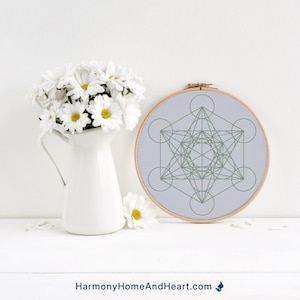 Modèle de point de croix en forme de cube de Metatron