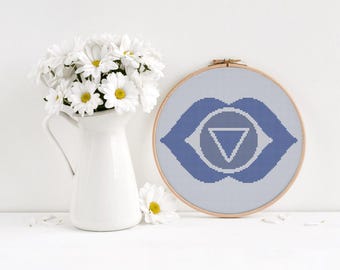 Third Eye Chakra Cross Stitch Pattern