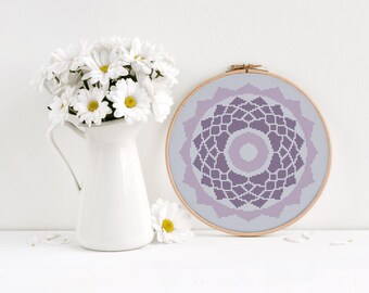 Crown Chakra Cross Stitch Pattern