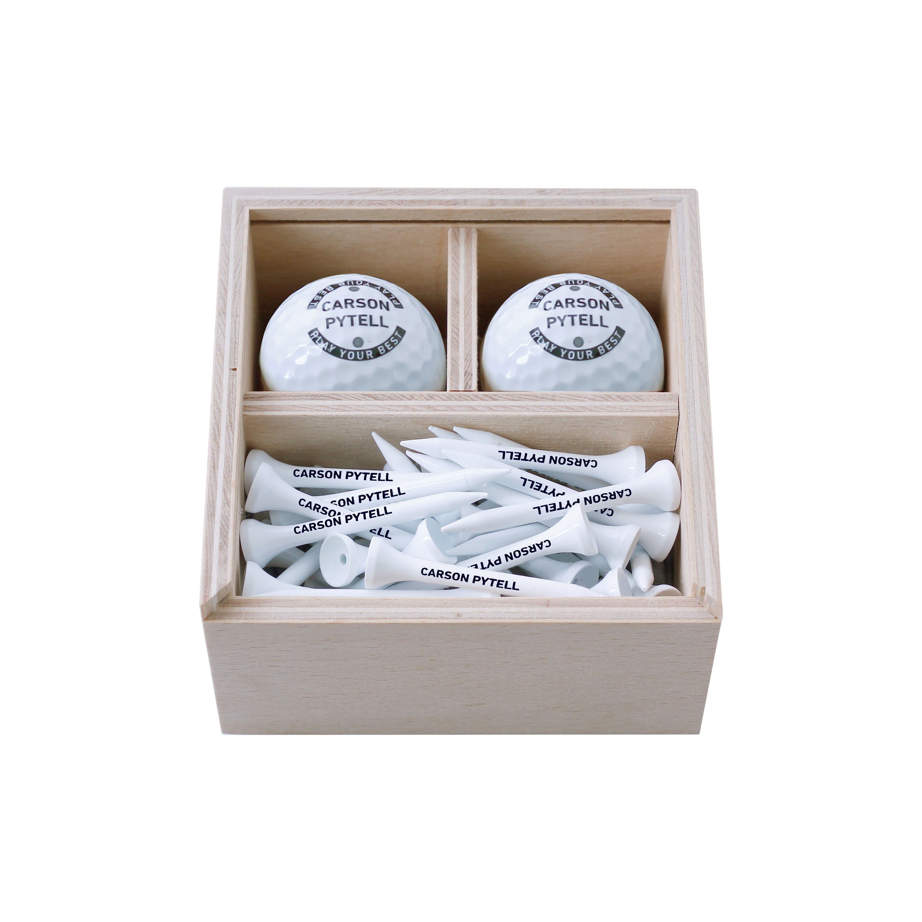 Holz-Box Golf Set Wit 2 professionelle Golfbälle und 50 Namen | Etsy