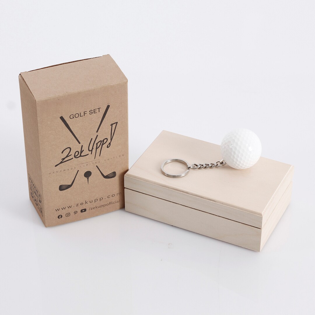 Golf Ball Keychain Red and White Special Gift for Golf Etsy