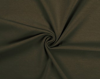 JERSEY "Uni/Einfarbig", Khaki grün , Öko -Tex 100, Ökotex, 50cm