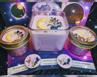 Full Moon Ritual Candle: Lovespell Fragrance, Vegan Organic Soy Wax