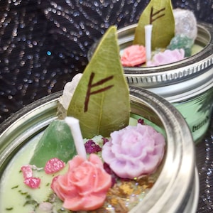 Abundance Ritual Candle, Abundance Candle, Runes, Abundance Spell, Money Spell, Wealth Spell, Vegan and Organic Candle